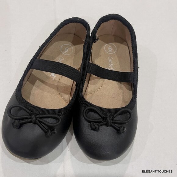 Cat & Jack Girls Mary Jane Size 6 Ballet Slip On Shoes Black Pink LOT of 2 - Picture 4 of 6